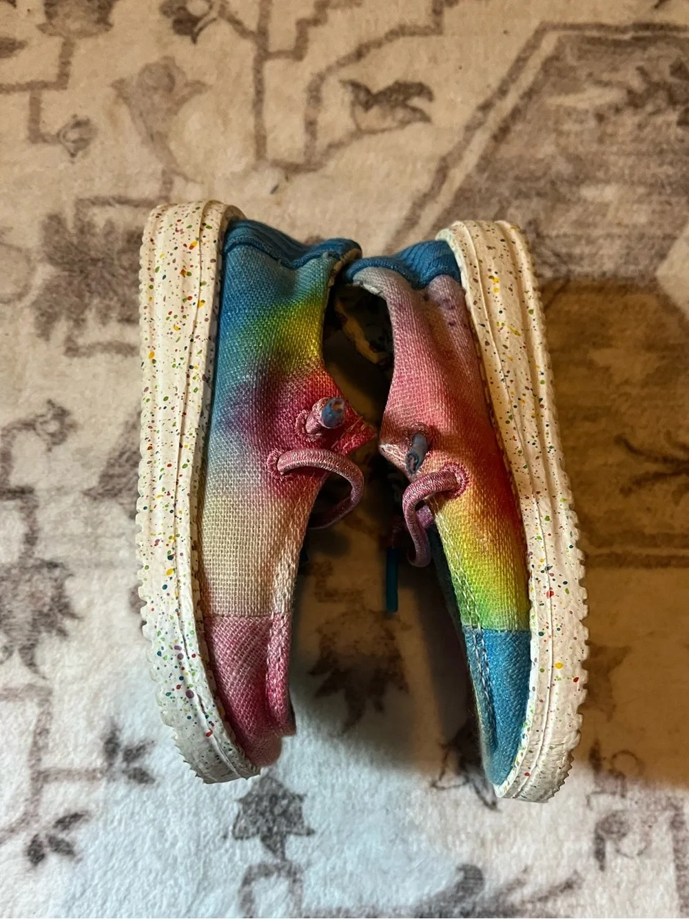Hey Dude Kids Tie-Dye Canvas Slip-Ons in Blue, Green, Yellow, Pink